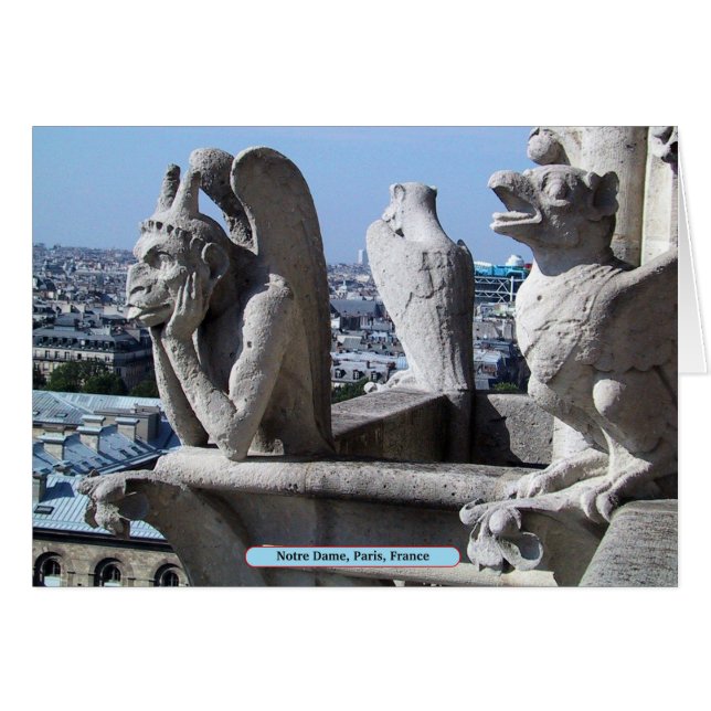 Cartão Notre Dame, Paris, França (Frente Horizontal)