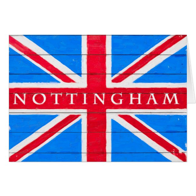 Cartão Nottingham - bandeira britânica de Union Jack do (Frente Horizontal)