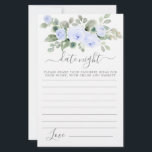 Cartão Noturno Azul Rosa Floral Greenerase Data<br><div class="desc">Uma bela borda floral de rosa azul no topo deste cartão de Data Noite. Coordena-se com a Coleção de Chás de panela Botânicos Rosa Azul.</div>