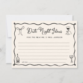 Cartão Noturno de Data de Casamento Desenhado à Mã