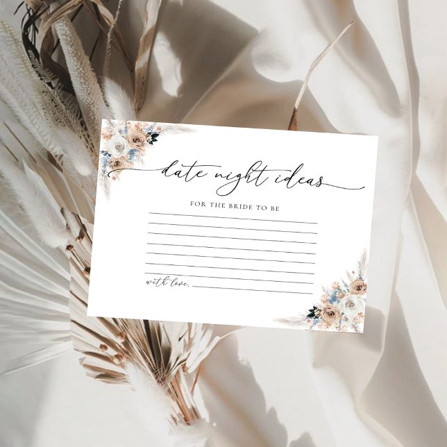 Cartão Noturno De Idioma De Ivory E Blue Boho (Criador carregado)