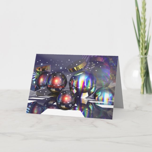 Cartão noturno de Natal de neve (Frente)