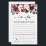 Cartão Noturno Vermelho Vermelho Blush Cor-de-rosa<br><div class="desc">Uma bela borda floral vermelha e rosa rosa rosa rosa rosa rosa no topo deste cartão de Dia da Noite. Coordena-se com a Coleção de Chás de panela de Rosto.</div>