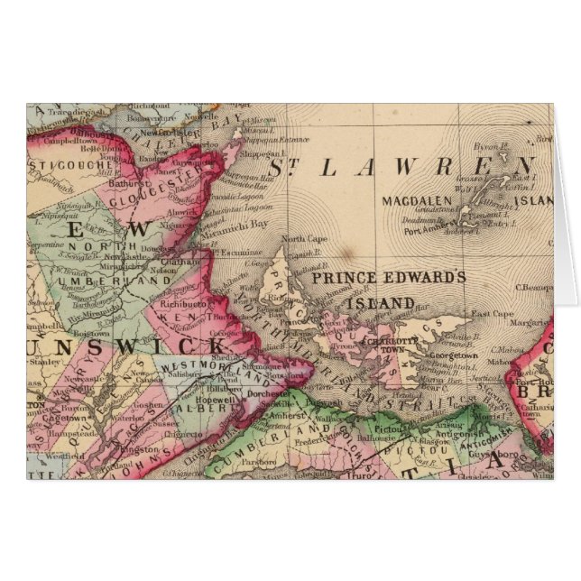 Cartão Nova Escócia, New Brunswick, Mapa de Mitchell (Frente Horizontal)