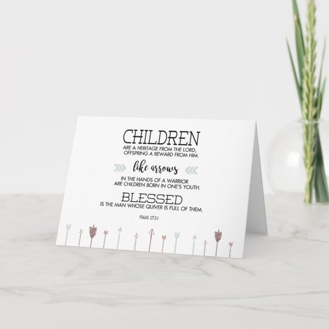 Cartão Nova Escritura de Bebê Versa com Setas (Frente)