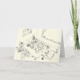 Cartão Nova Fila Engraçada do Pai do Bebê Desenhando de C