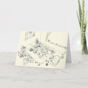 Cartão Nova Fila Engraçada do Pai do Bebê Desenhando de C