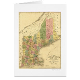 Cartão Nova Inglaterra indica o mapa 1839