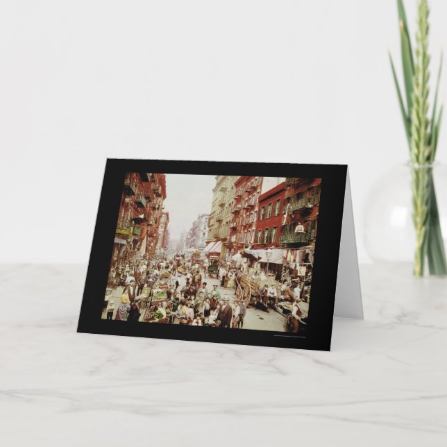 Cartão Nova Iorque 1900 do St. do Mulberry do mercado (Frente)