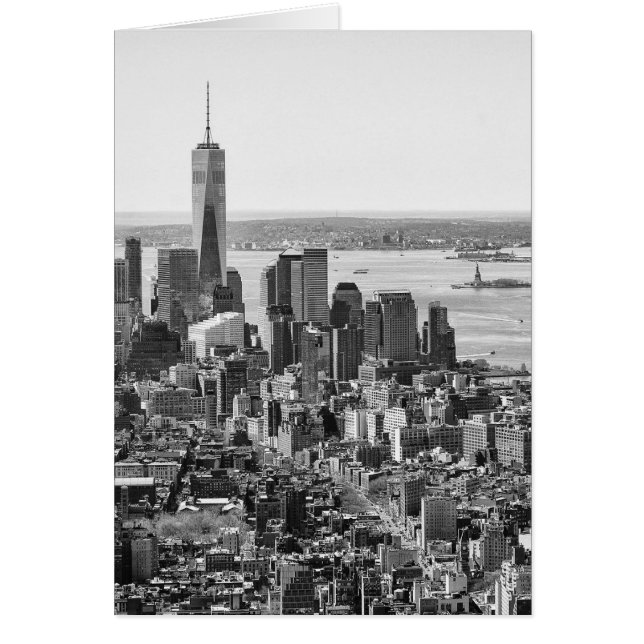 Cartão Nova Iorque Branco preto - Skyline (Frente)