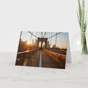 Cartão Nova Iorque Brooklyn Bridge Sunrise