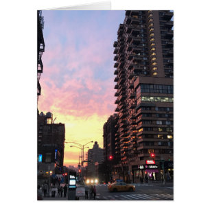 Cartão Nova Iorque Sunset Upper West Side 96th Rua NYC