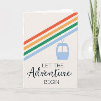 Cartão Nova Montanha de Esqui de Aventura Retro