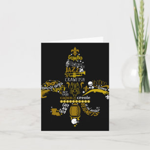 Cartão Nova Orleans Fleur-de-lis Vida Sulista Homens Mulh