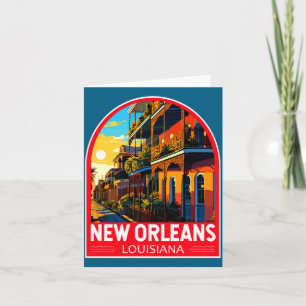 Cartão Nova Orleans Louisiana Viagem Arte Vintage