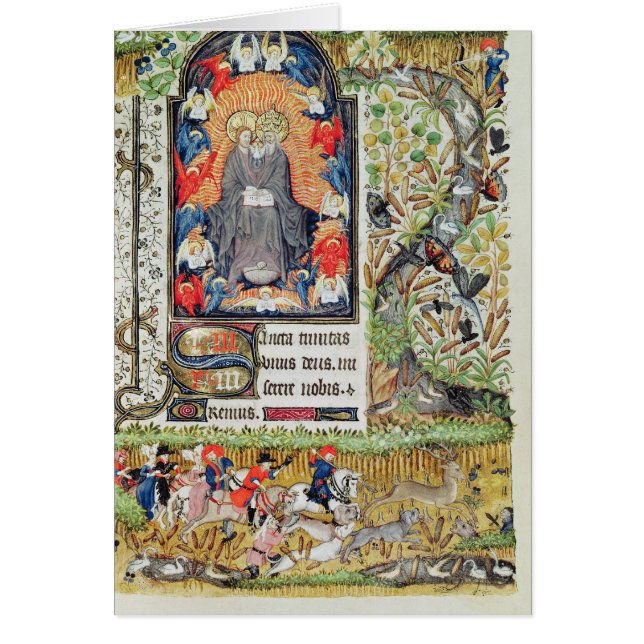 Cartão Novembro; caça dos cervos (Frente)