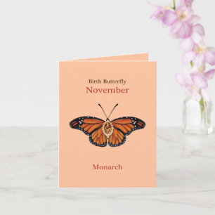 Cartão Novembro Citrine Gemstone Monarfly Design