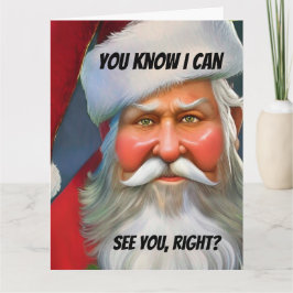 Cartão Novidade Engraçada De Natal POSSO TE VER. PARE COM