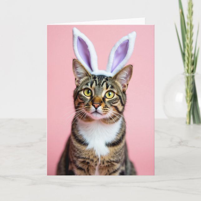 Cartão Novidade Gato Com Orelhas (Frente)