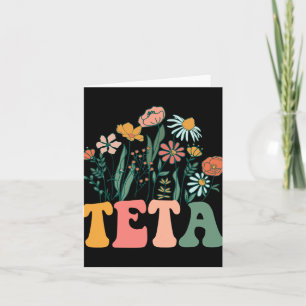 Cartão Novo Aniversário de Um Ano da Teta Wildflower & Ex