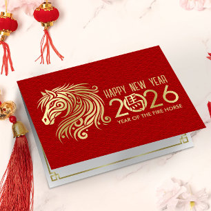 Cartão Novo ano chinês do cavalo 2026