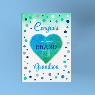 Cartão Novo Bebê! Parabéns pelo neto novo