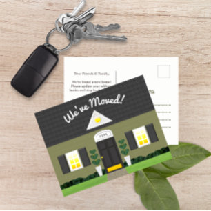 Cartão novo do endereço da fachada cinzenta da