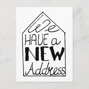 Cartão novo do endereço de Handlettering