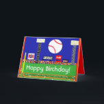 Cartão novo do feliz aniversario do basebol<br><div class="desc">O basebol bonito & do divertimento ostenta os cartões do feliz aniversario da arte fáceis personalizar de zazzle.com/customizecoolartcard*.</div>