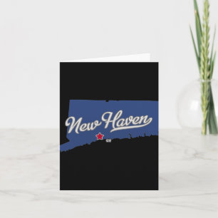 Cartão Novo Haven Connecticut Ct Mapa