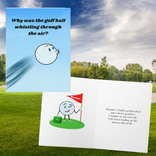 Cartão Novo Humor de Trabalho Assobiando Bola de Golfe Pa