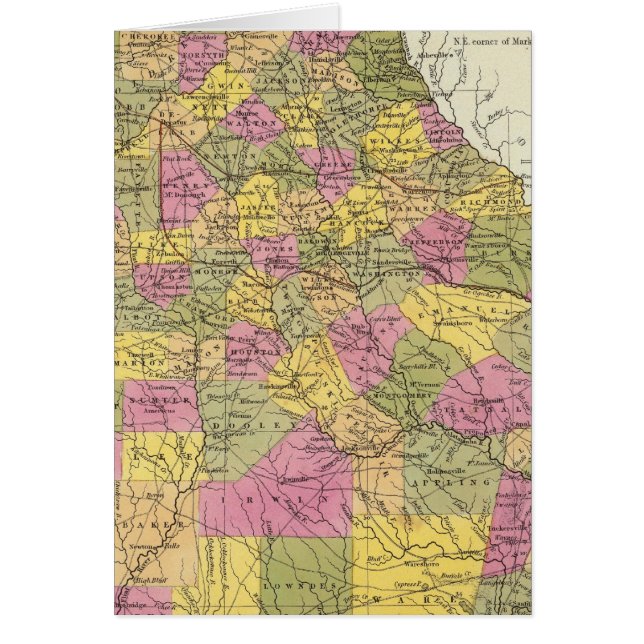 Cartão Novo Mapa Da Geórgia (Frente)