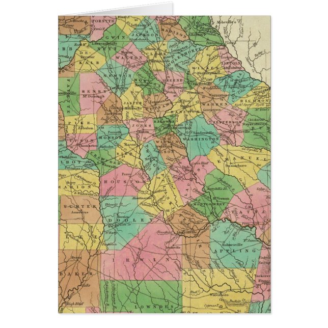 Cartão Novo Mapa Da Geórgia 2 (Frente)