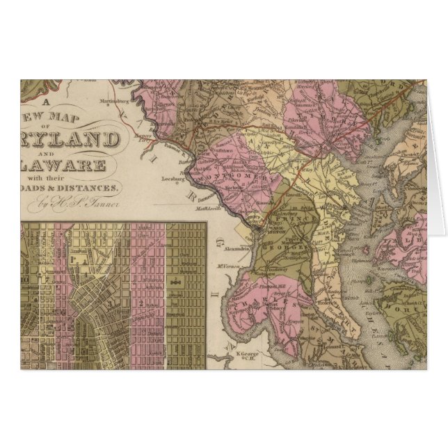 Cartão Novo Mapa de Maryland e Delaware (Frente Horizontal)