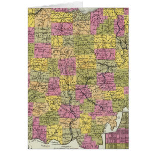 Cartão Novo Mapa De Ohio