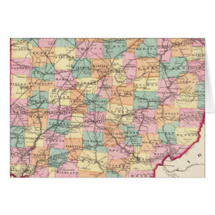 Cartão Novo mapa do caminho de ferro do Estado de Ohio