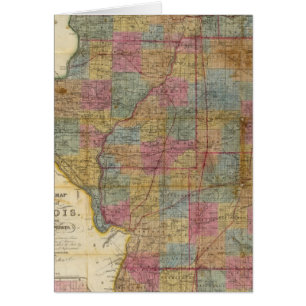 Cartão Novo mapa setorial do Estado de Illinois 2