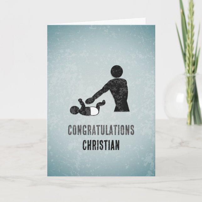 Cartão Novo Pai Engraçado - Personalize a Paternidade com (Frente)