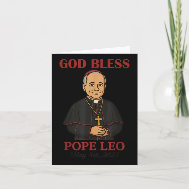 Cartão Novo Papa Deus abençoe 2025 Leo Xiv 8 de maio de 2 (Frente)