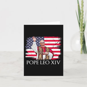 Cartão Novo Papa Leo Xiv Robert American Flag