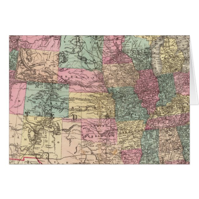 Cartão Novo roteiro ferroviário dos Estados Unidos (Frente Horizontal)