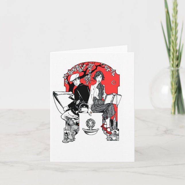 Cartão Novo!  Um livro no crepúsculo Notecard (Frente)