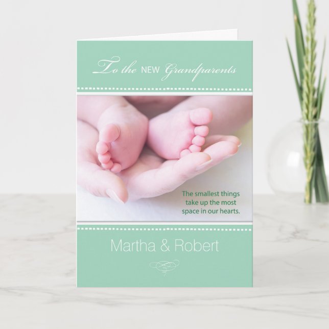 Cartão Novos avós Sexo Verde Neutro (Frente)