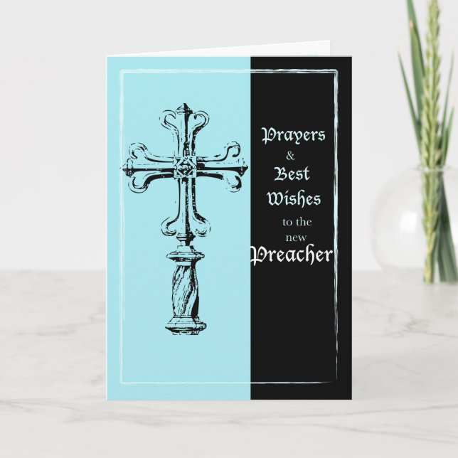 Cartão Novos Parabéns de Ordenação do Pastor Cruz em B (Frente)