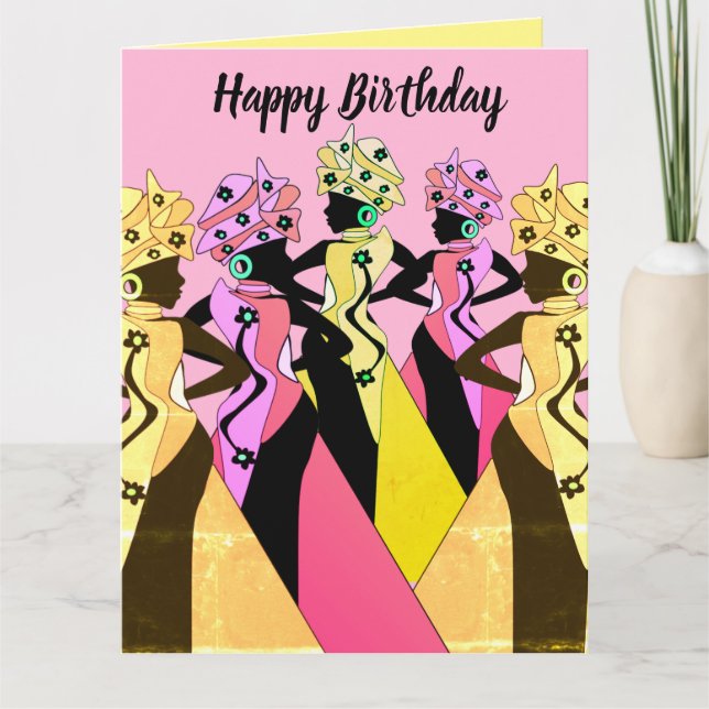 Cartão Nubian Woman Art African American Birthday Card (Frente)