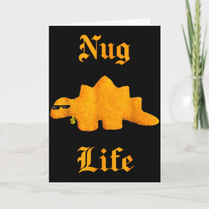 Cartão Nug Life Dinossauro Nugget de Frango Engraçado Ret