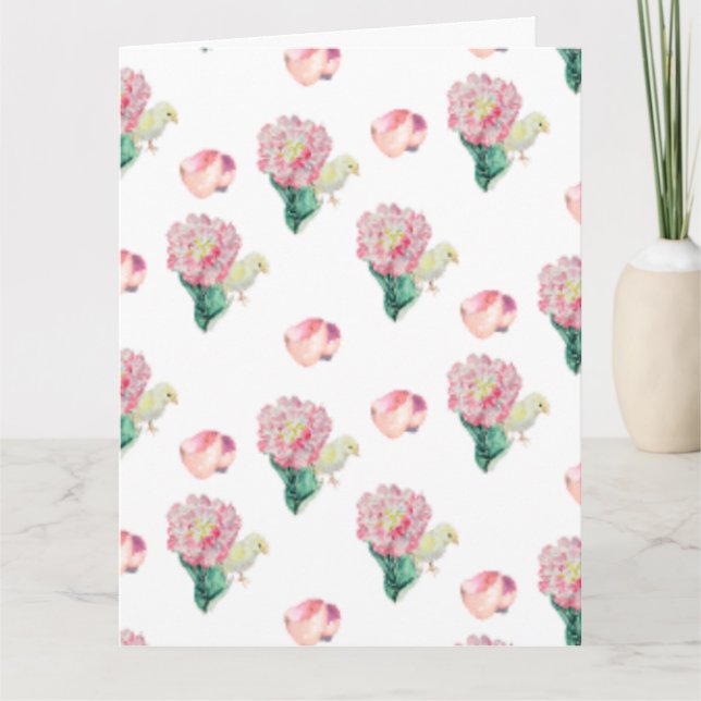 Cartão Nugget Baby Easter Chick and Tulip (Frente)