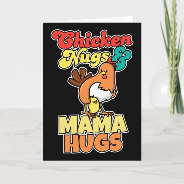 Cartão Nuggets de Frango E Abraços da Mamãe Dia das Mães  (Frente)