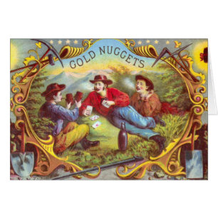 Cartão Nuggets Dourados Vintage cowboy