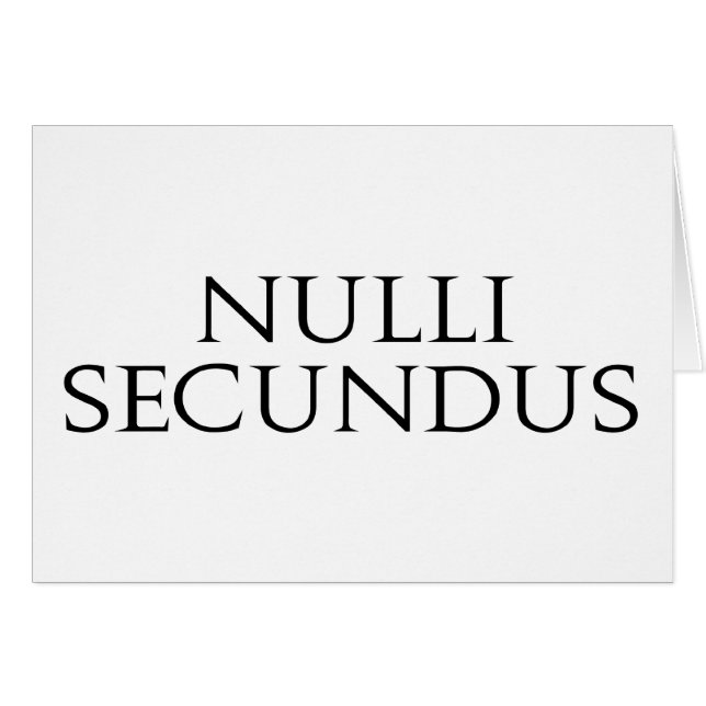 Cartão Nulli Secundus (Frente Horizontal)